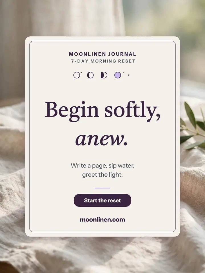 Moonlinen morning journaling reset portrait: journaling reset portrait template