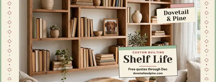 Dovetail and Pine bookshelf wall cover: bookshelf wall cover template