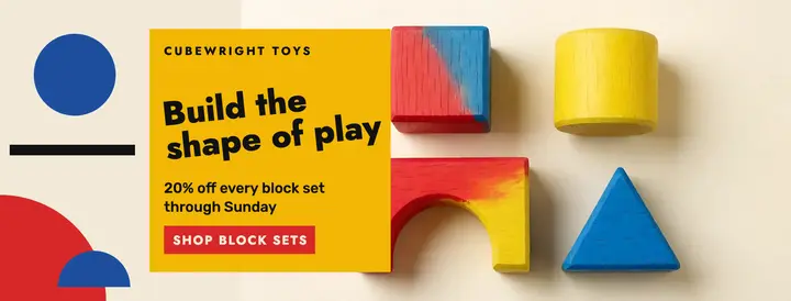 Wooden block toys sale cover, Bauhaus geometric template