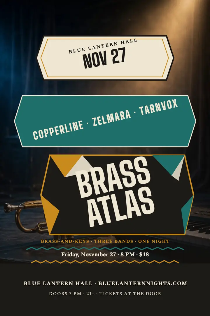 Brass Atlas Night at Blue Lantern Hall poster template