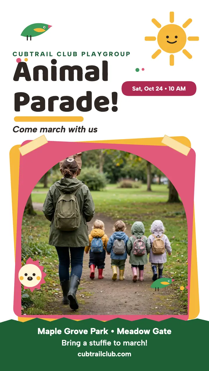 Cubtrail Club animal parade story template
