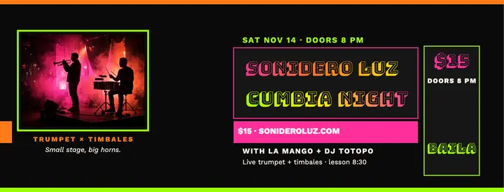 Sonidero Luz cumbia night cover template