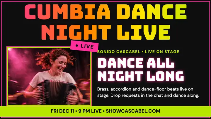 Sonido Cascabel cumbia night thumbnail template