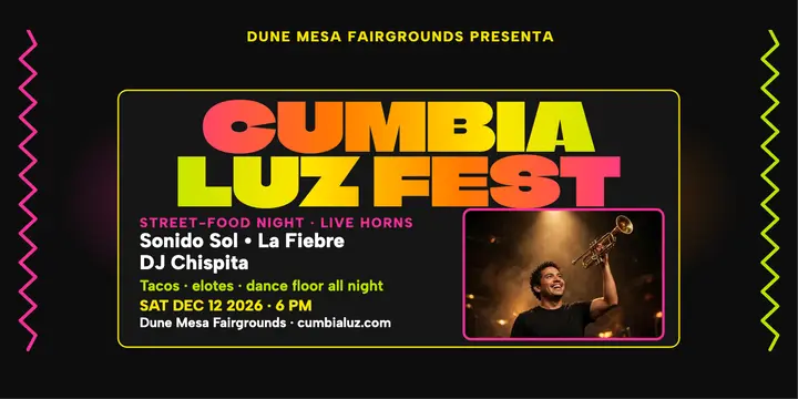 Cumbia Luz Fest street-food night post template