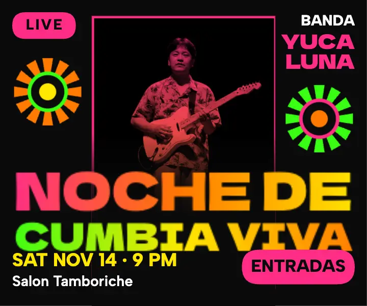 Yucaluna live cumbia night chicha poster ad: live music event ad template