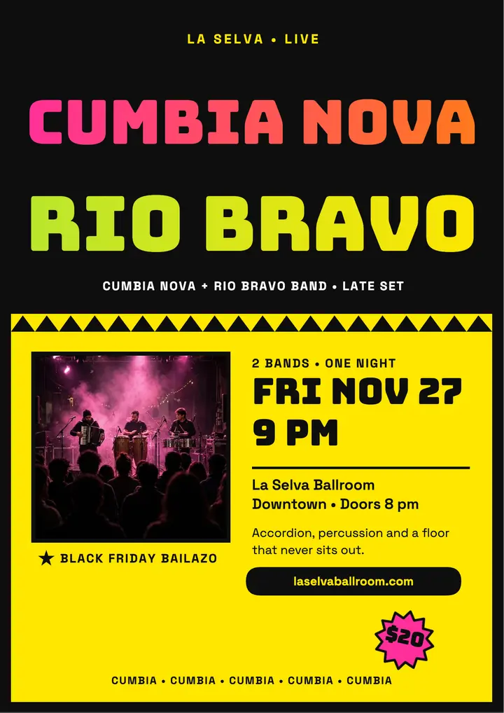 Cumbia Nova dance night flyer template