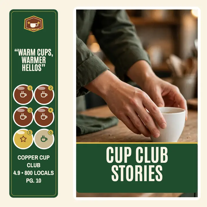 Copper Cup Club loyalty podcast: coffee loyalty podcast cover template