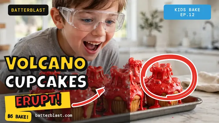 Batterblast volcano cupcakes thumbnail template