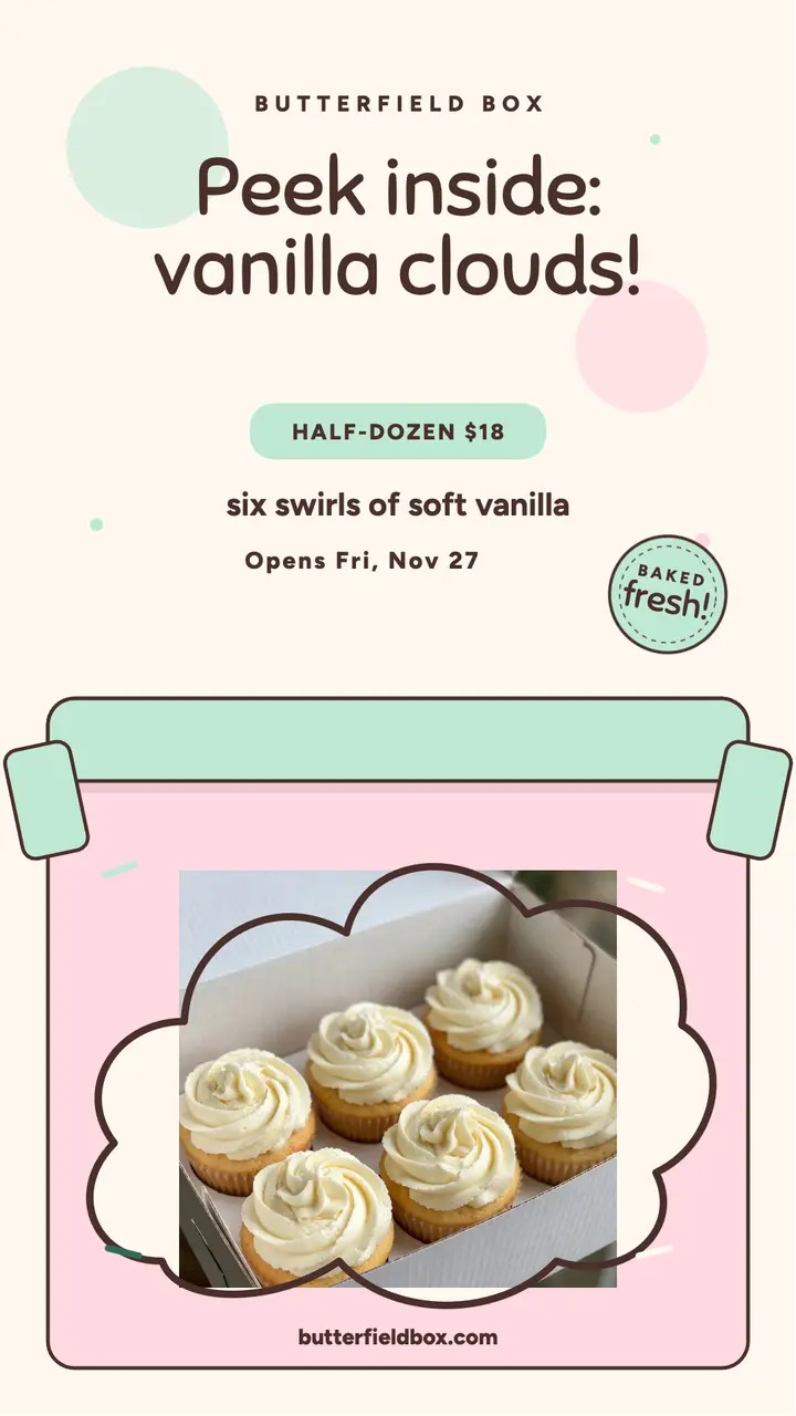 Butterfield Box cupcake window story template
