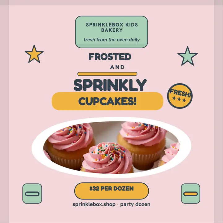 Sprinklebox cupcake window carton post: cupcake box post template
