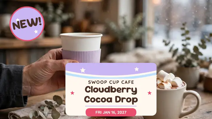 Swoop Cup Cafe cocoa launch thumbnail template