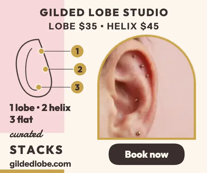 Gilded Lobe curated ear stack ad template