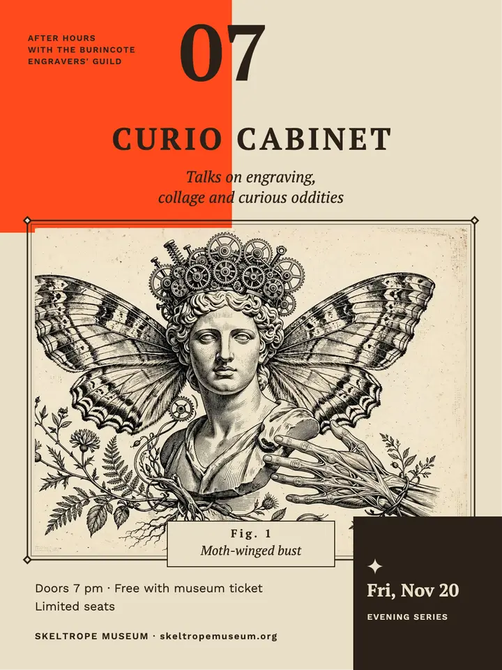 Curio Cabinet engraving night museum post template