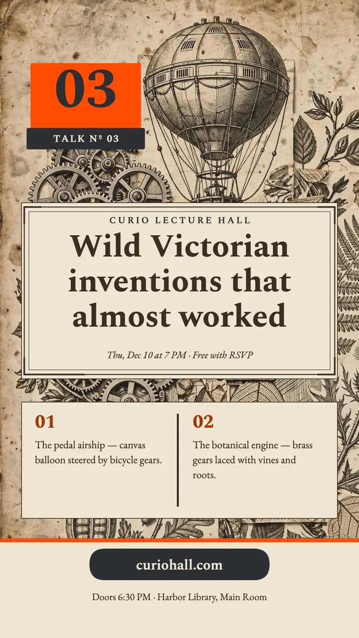 Curio Hall Victorian inventions story template