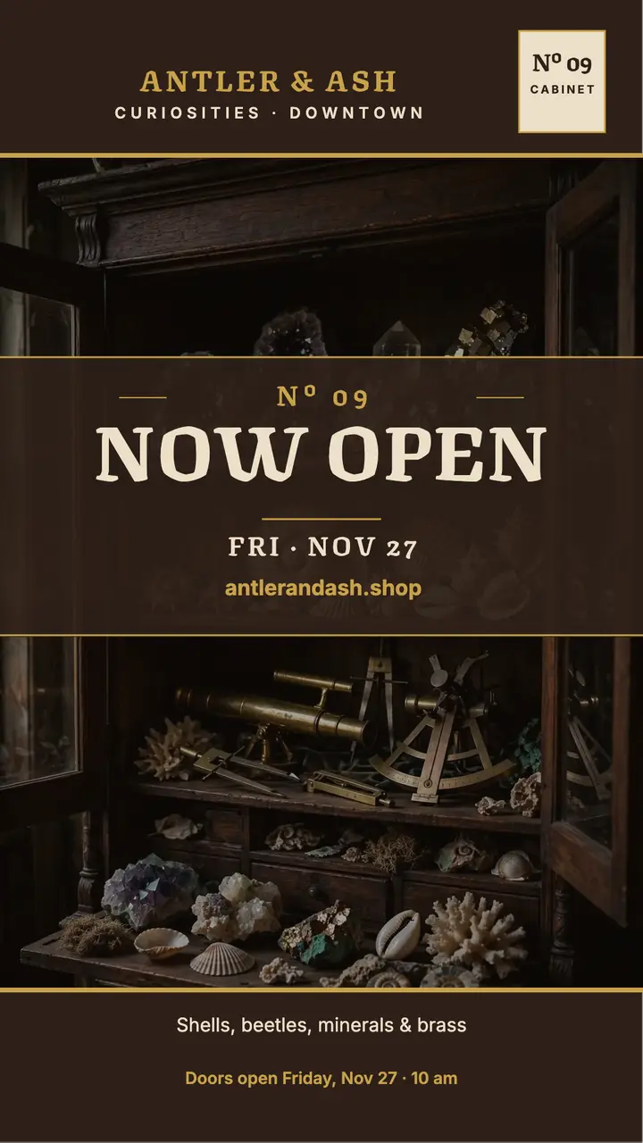Antler and Ash curiosities opening story template