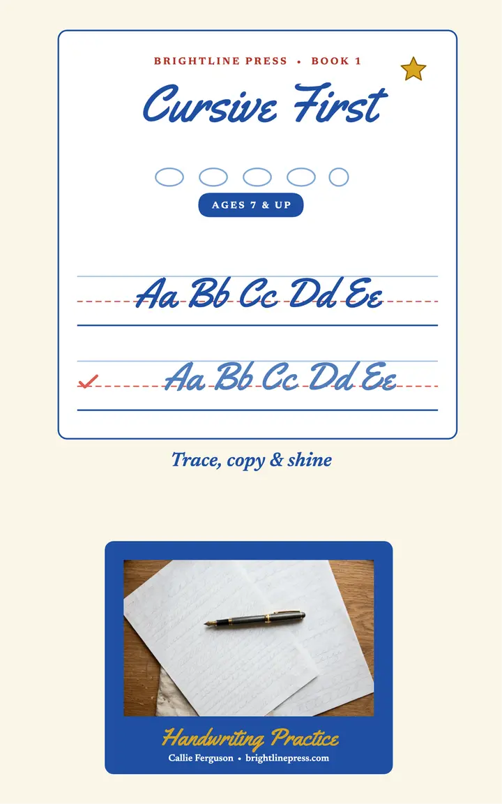 Cursive First copybook cover template
