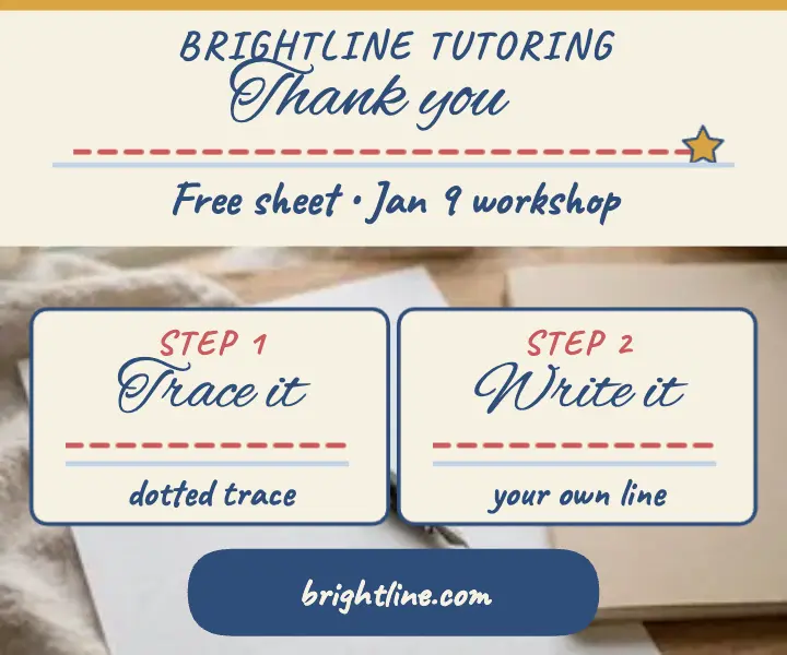 Brightline cursive thank-you sheet ad template