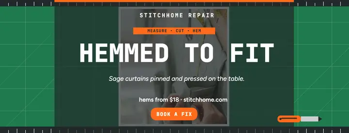 Stitchhome curtain hemming cover template