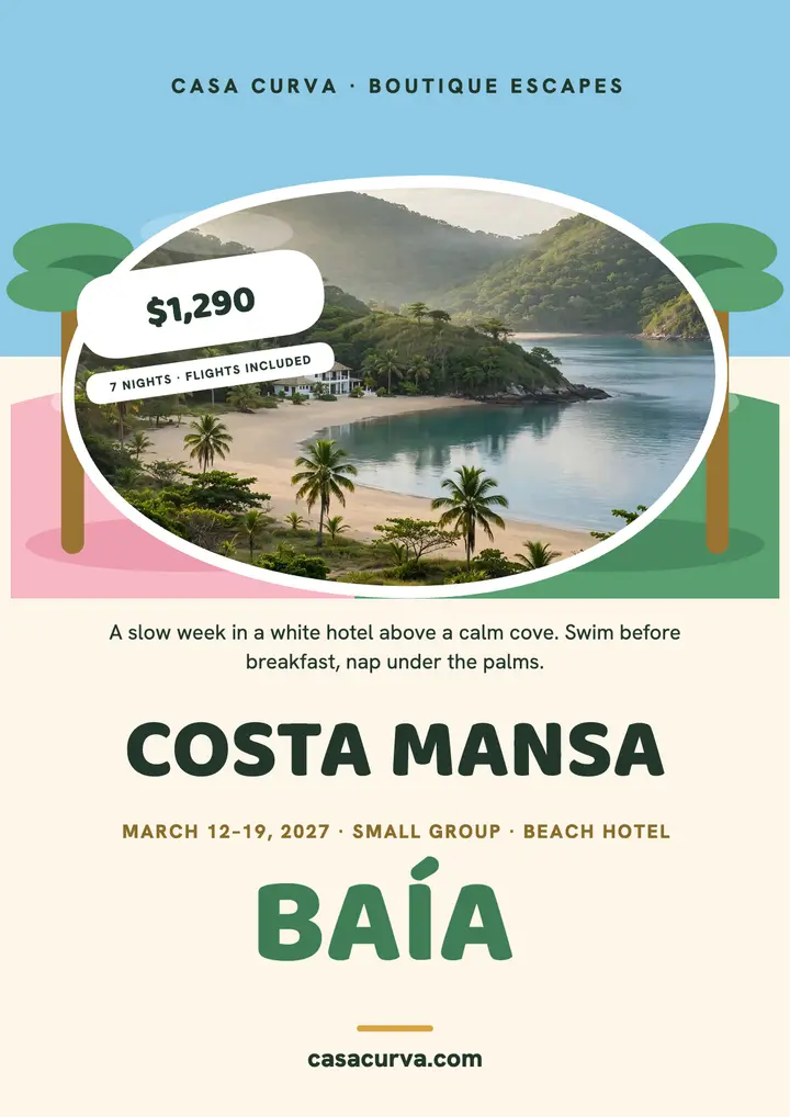 Casa Curva Bahia escape flyer template