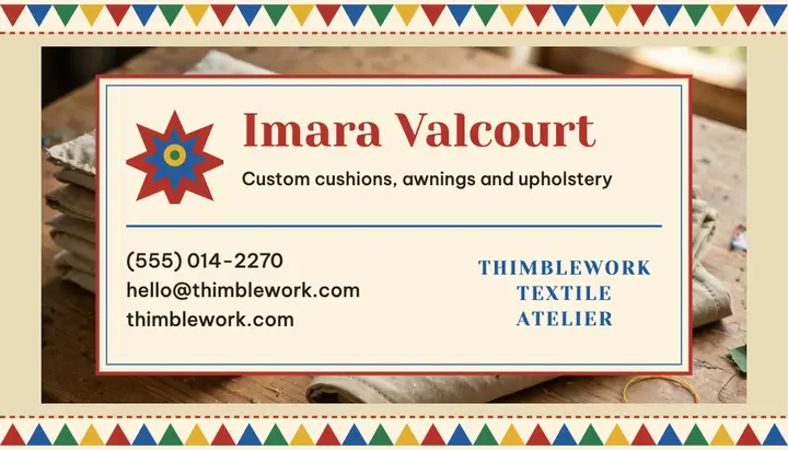 Thimblework cushion atelier business card template