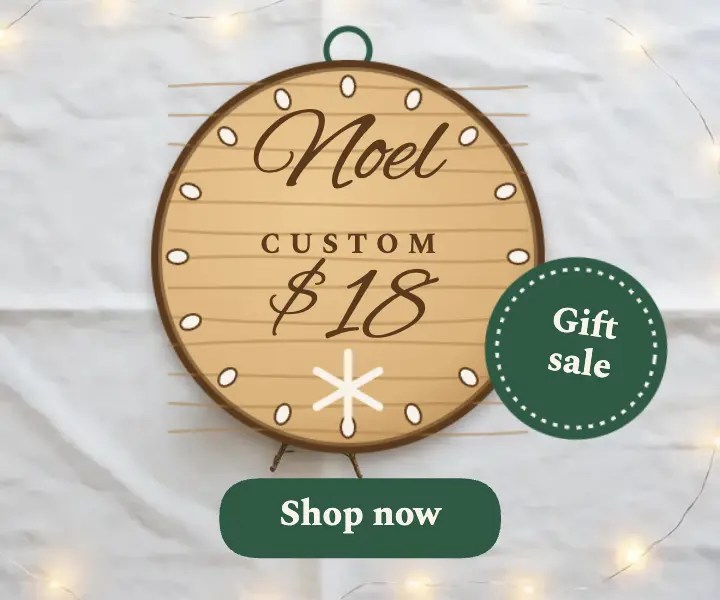 Fretwick Wood Co. custom ornament sale ad template