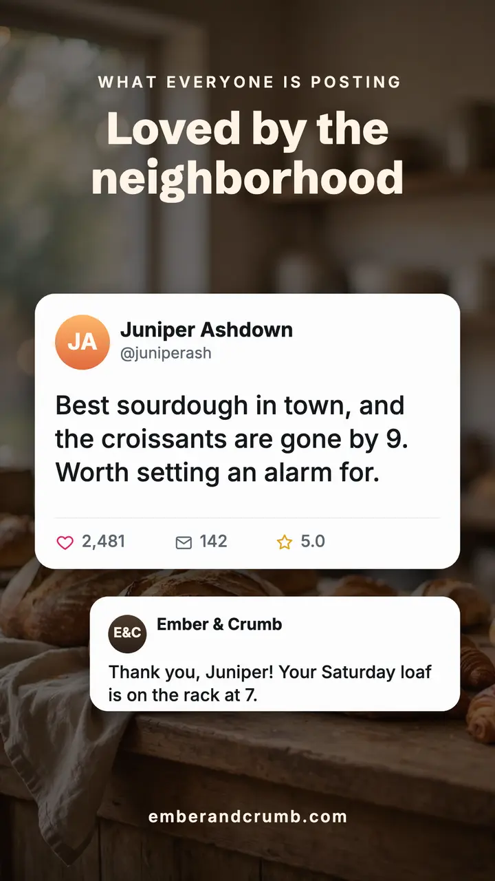 Ember & Crumb customer review post story template