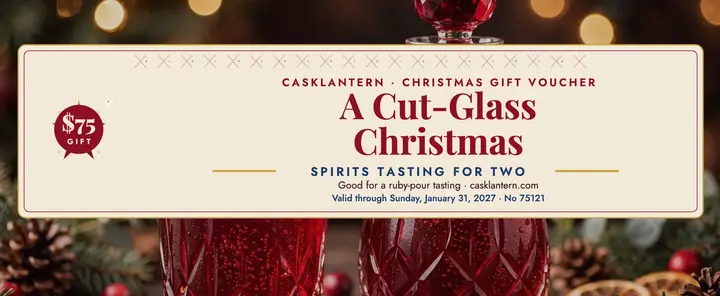 Casklantern Christmas tasting voucher template