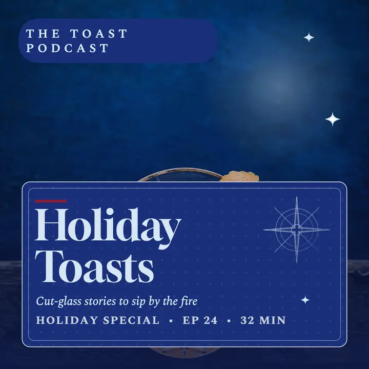 Toast Holiday Toasts cut-glass cover: holiday cocktail podcast cover template