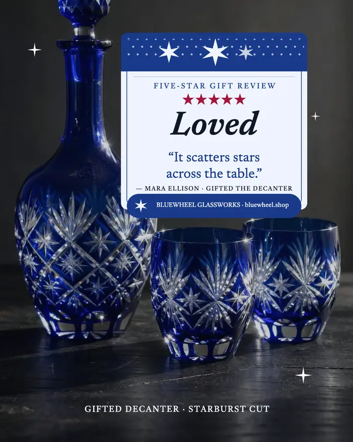 Bluewheel cut glass gift review post template