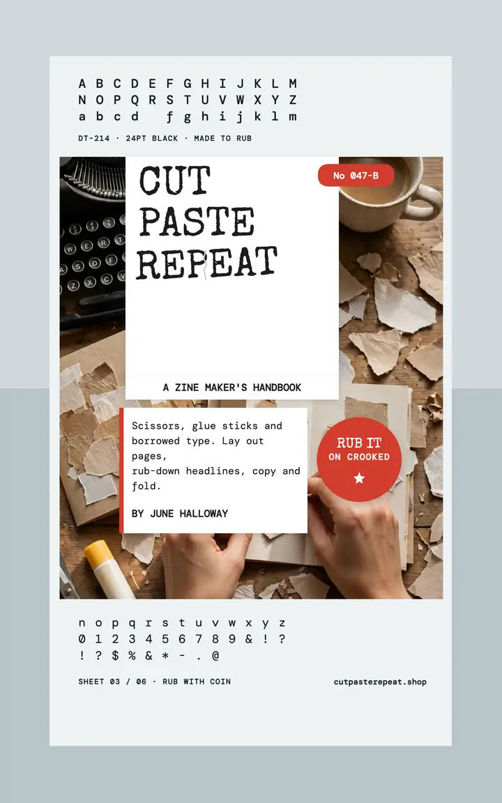 Cut Paste Repeat zine handbook cover template