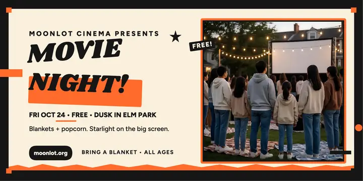 Moonlot outdoor movie night cut-paper post template