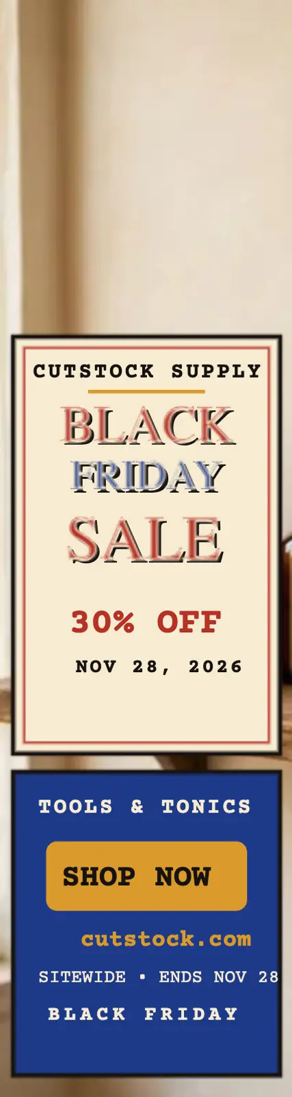 Cutstock Black Friday woodtype skyscraper: black friday sale ad template