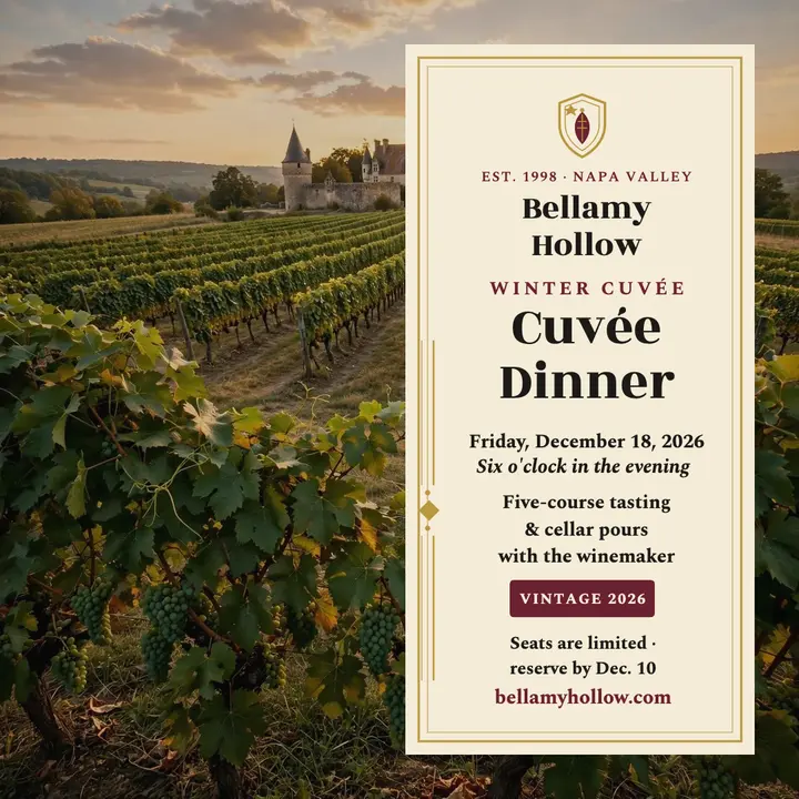 Bellamy Hollow winter cuvee dinner post template