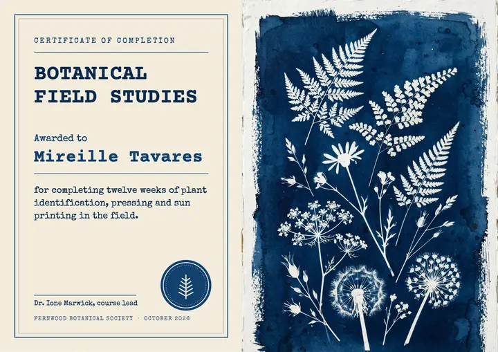Fernwood field studies certificate template