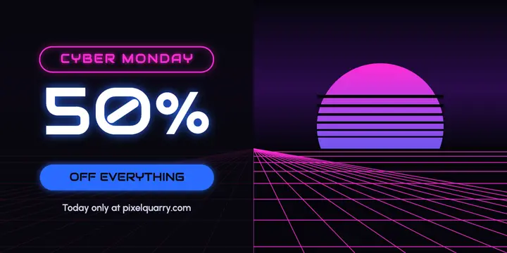Cyber Monday neon post template