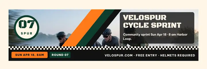 Velospur Sprint cycle race header: cycle sprint header template