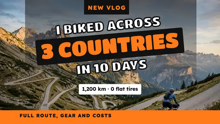 Biked across 3 countries thumbnail template
