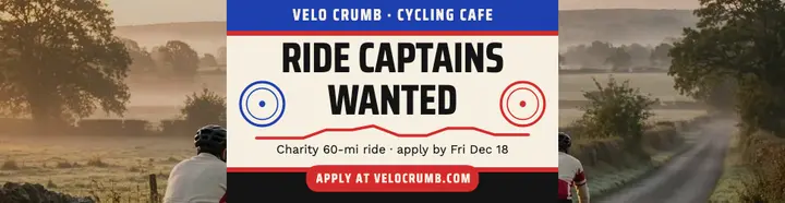 Velo Crumb ride captains hiring billboard: cycling hiring billboard template