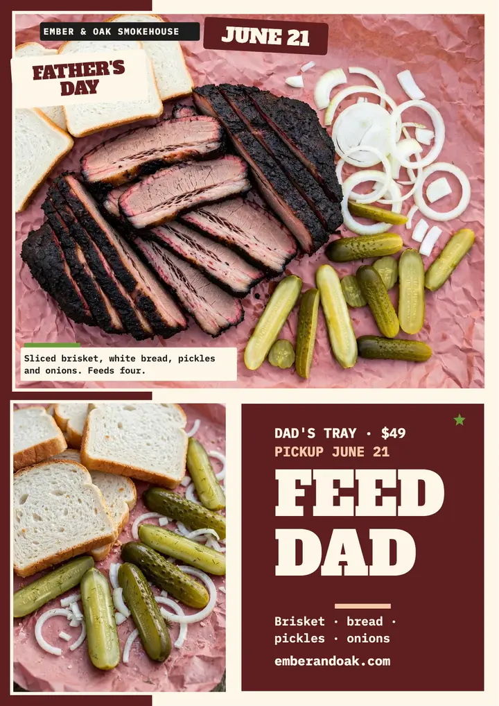 Dad's Tray smokehouse flyer template