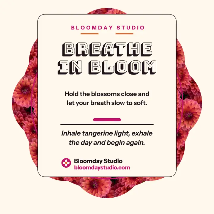Bloomday dahlia mandala breathe quote template