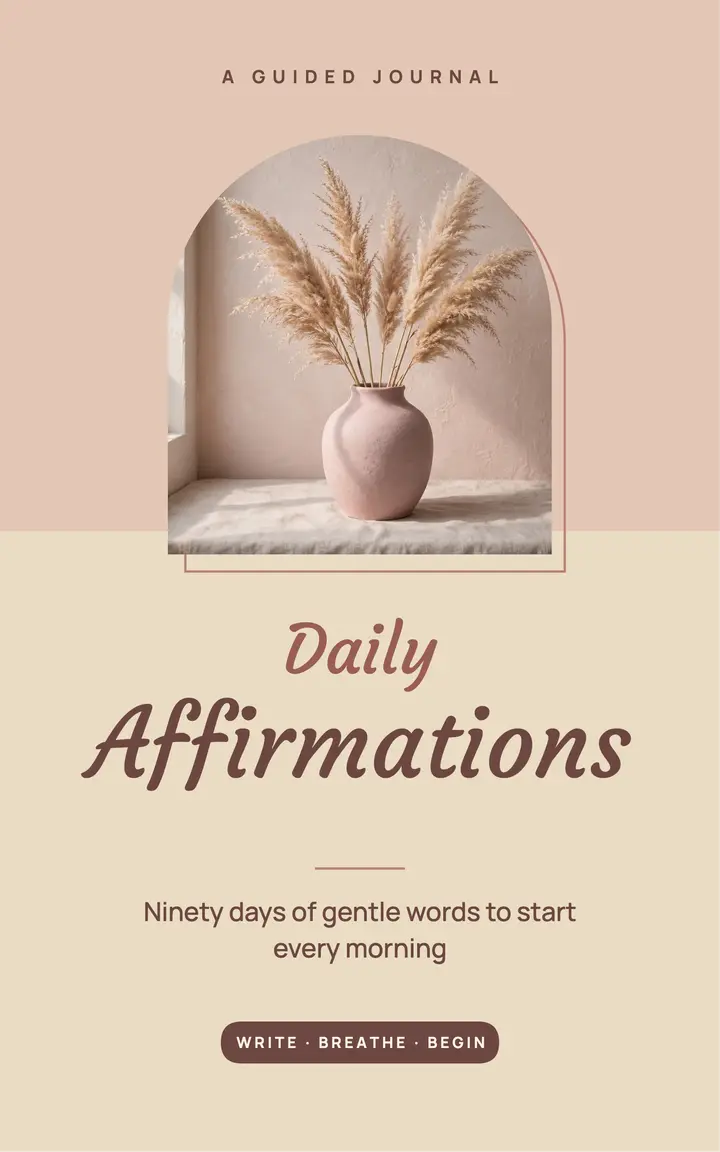 Daily affirmations journal cover template