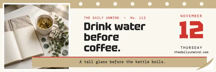 The Daily Unwind tear-off tip header: self-care calendar header template