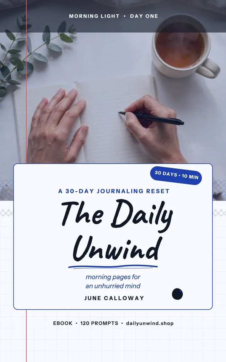 The Daily Unwind journaling reset cover template