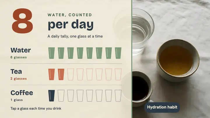 Water, counted: hydration habit thumbnail template