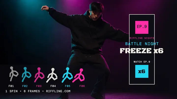 Riffline Nights dance battle freeze thumbnail template