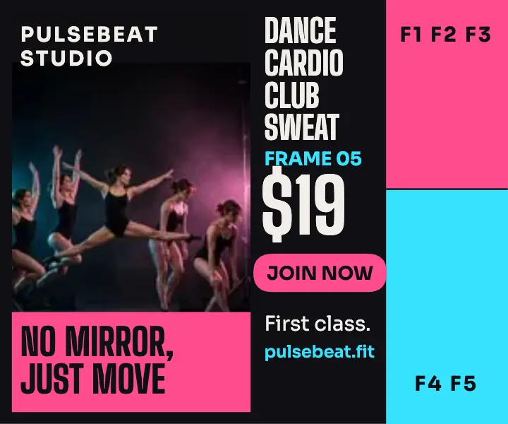 Pulsebeat dance cardio strobe ad template