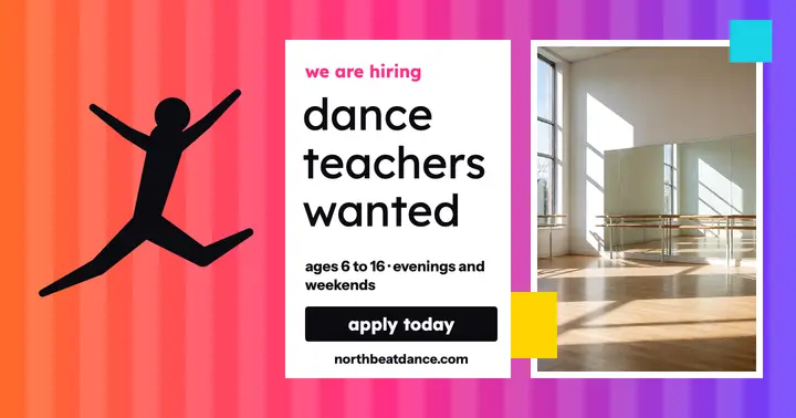 Dance teachers wanted metro post template