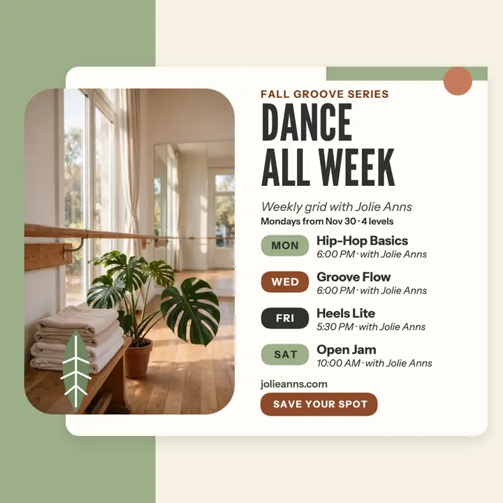 Jolie Anns weekly dance class grid template