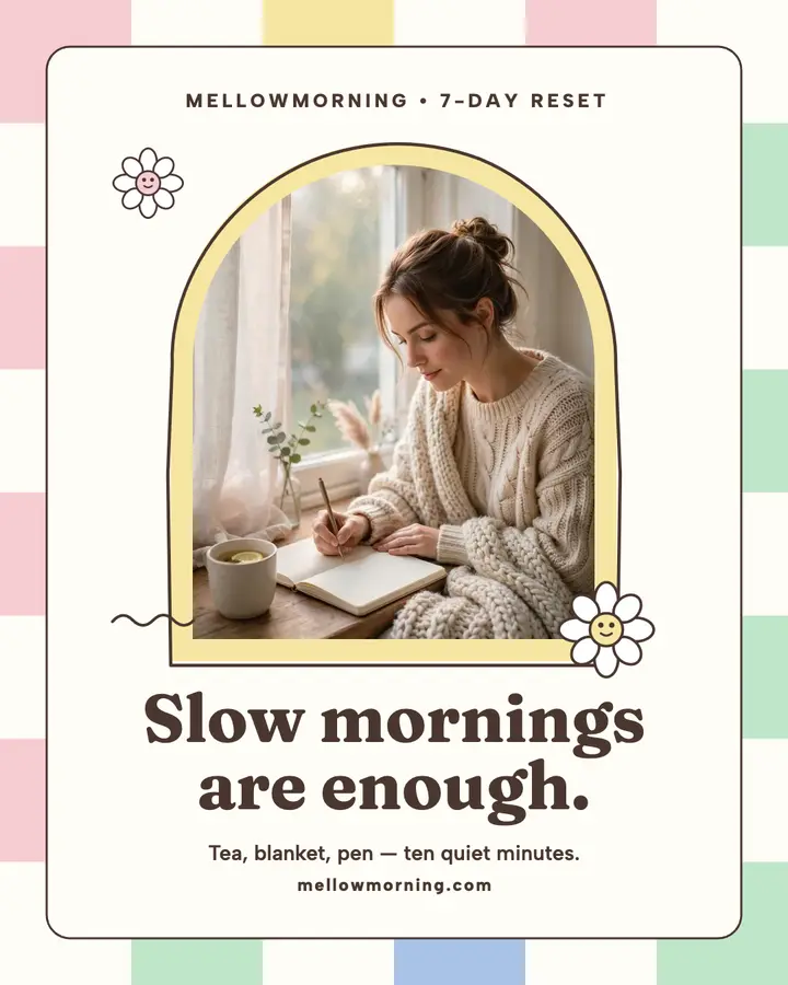 Mellowmorning slow morning pastel post: morning affirmation post template