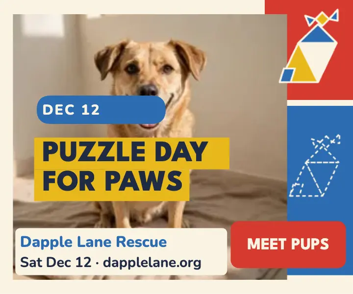 Dapple Lane puzzle day pets ad template